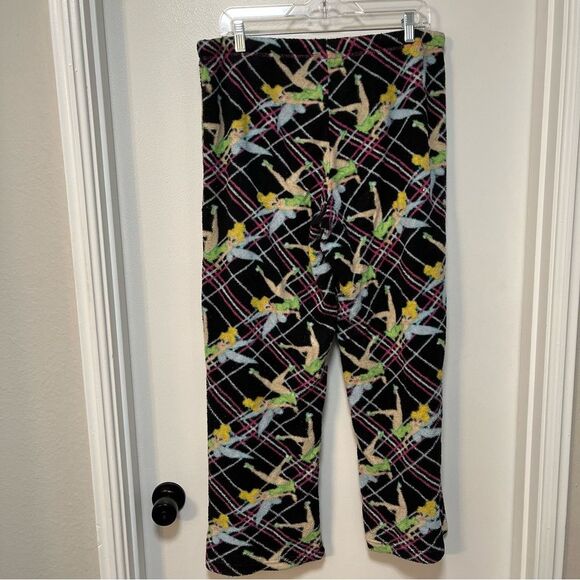 Disney Tinker Bell Pajamas Women’s Black Pink Fuzzy pants MEDIUM - Picture 5 of 5